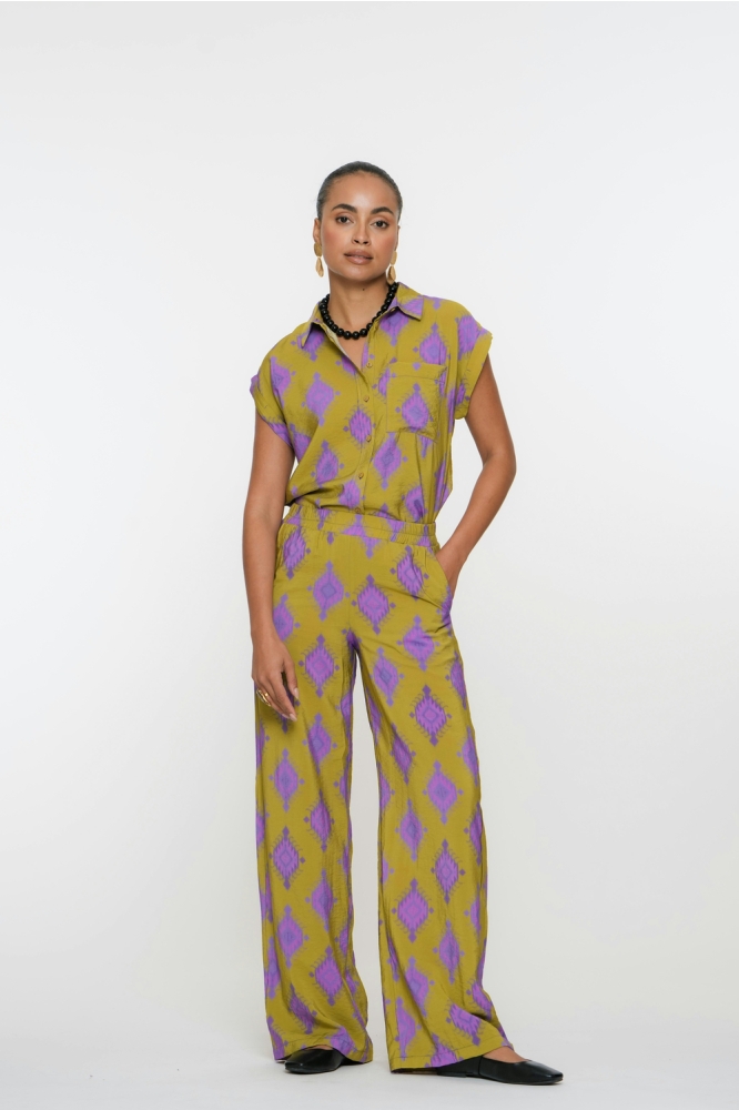 AZTEC BROEK 51225 20 Green/Purple